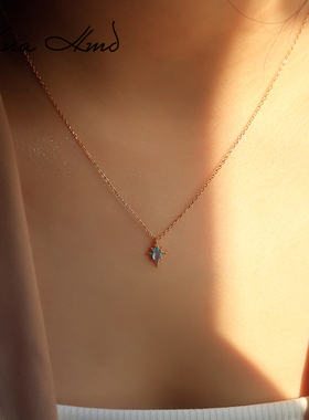 KNA珂娜八角星芒纯银锁骨链女