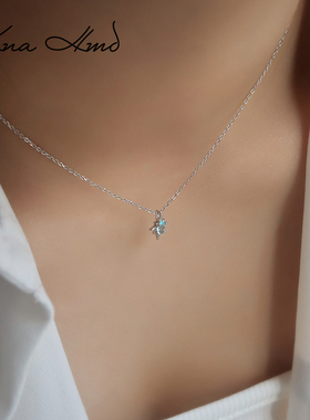 Kna迷你八角星芒纯银锁骨链