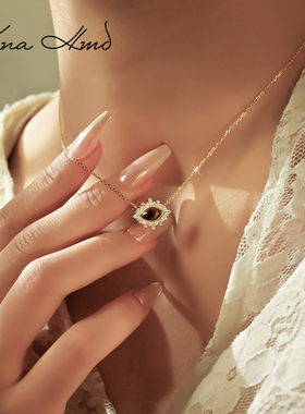 KNA珂娜日冕之眼虎眼石纯银项链