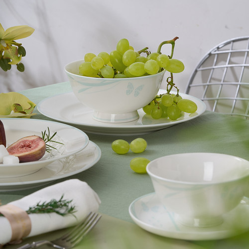 华光国瓷骨瓷餐具单品健康釉中彩家用中式简约碗盘餐具散件莫兰迪 - 图0