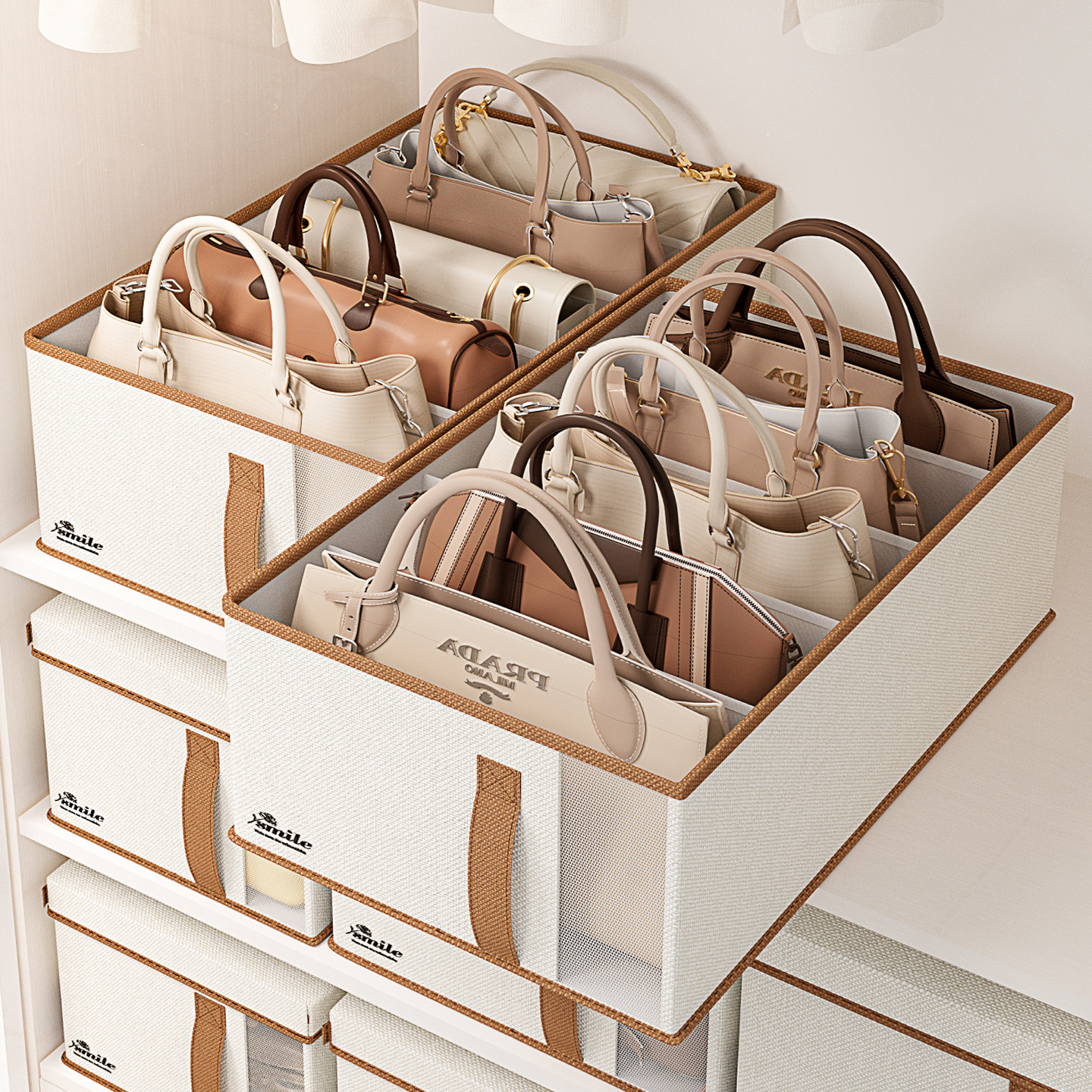 加宽包包收纳神器省空间整理箱衣柜布艺分隔板置物架放包架储物筐,淘宝优惠券,粉丝福利购,淘宝优惠卷