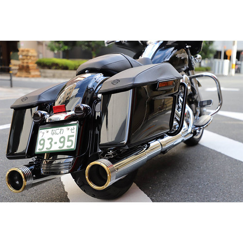 MotorStage适用于哈雷滑翔路王大口径铜管尾段排气低音浑厚黄铜管 - 图1