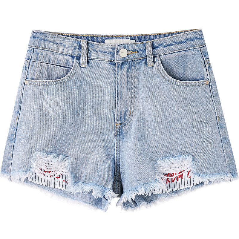 阿依莲2020女时尚百搭显瘦破洞短裤 ayilian休闲裤