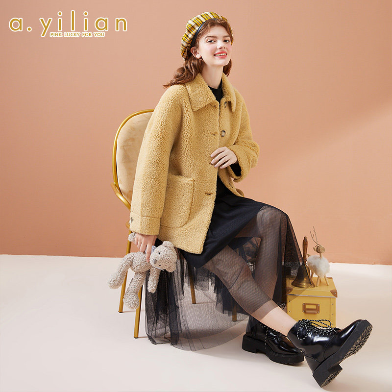 【vip专享】阿依莲2020毛呢外套个性 ayilian短外套