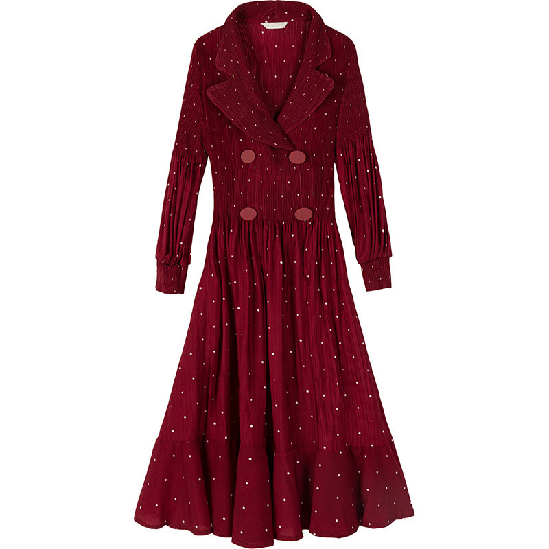 阿依莲2020秋季新款韩版收腰连衣裙 ayilian连衣裙