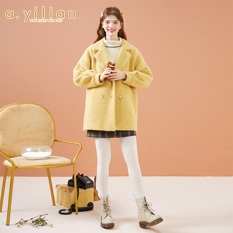 阿依莲2021冬季新款外套韩版上衣 ayilian短外套