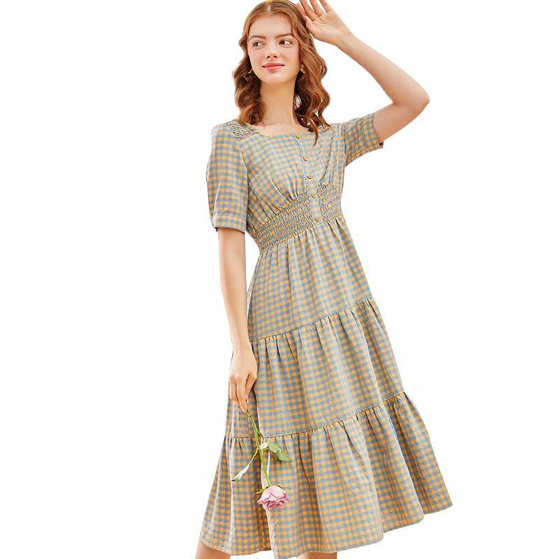 阿依莲2020夏季新款中长裙连衣裙 ayilian连衣裙