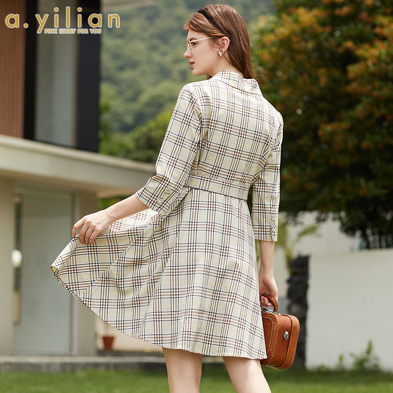 阿依莲2021新款气质女神范连衣裙 ayilian连衣裙