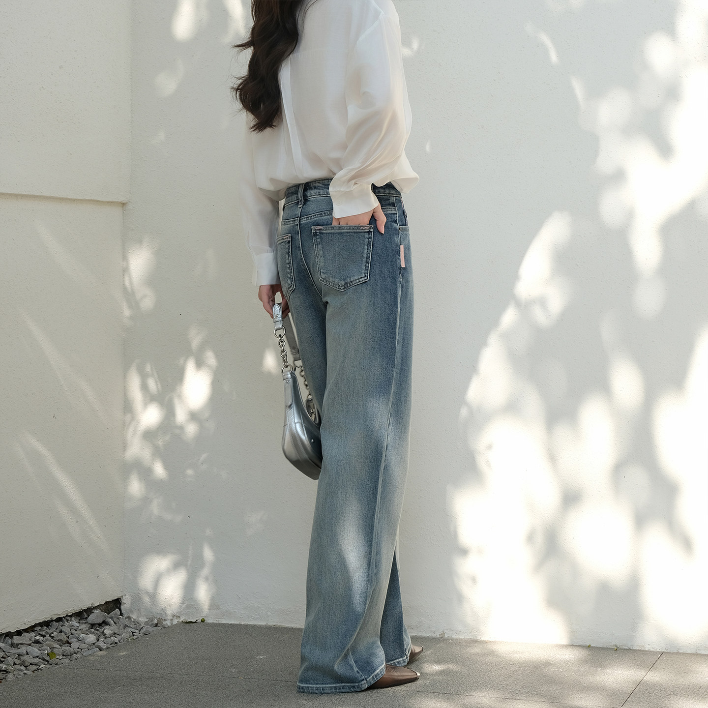 【商场同款】阿依莲时尚阔腿牛仔裤女26春季新款潮流百搭显瘦裤子,淘宝优惠券,粉丝福利购,淘宝优惠卷