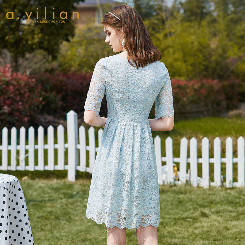 阿依莲连衣裙女2020两件套中长裙 ayilian连衣裙