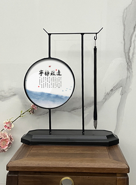 承沁铁艺毛笔架中式书房陶瓷摆件