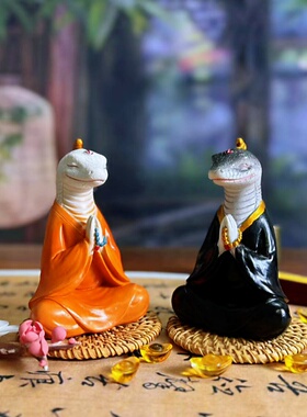 狐黄常蟒蛇年摆件柳大家办公室桌面装饰品打坐堂口吉祥物车载内饰