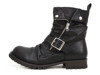 Dark retro pleated western cowboy boots work boots
