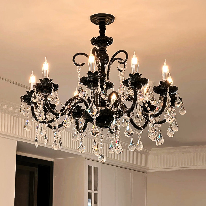 法式复古客厅水晶吊灯轻奢灯具黑色高级感2026新款设计师大厅主灯,淘宝优惠券,粉丝福利购,淘宝优惠卷