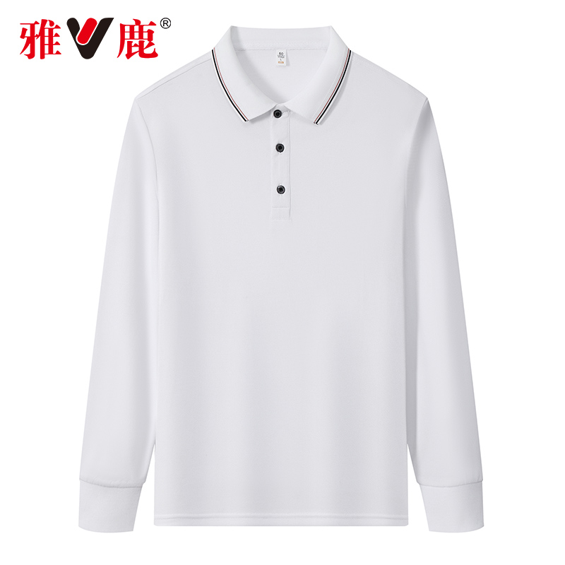 雅鹿长袖t恤男秋冬季新款翻领卫衣内搭商务休闲打底男士polo衫