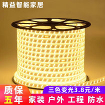 Lamp with LED light strip Three-colour light-changing with back adhesive self-adhesive home 220v lamp slot super-bright suspended ceiling outdoor waterproof