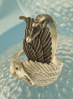 情侣银简约时尚银戒指