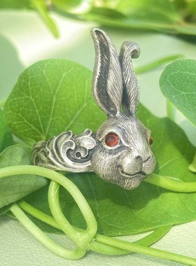 女款简约复古手工银戒指