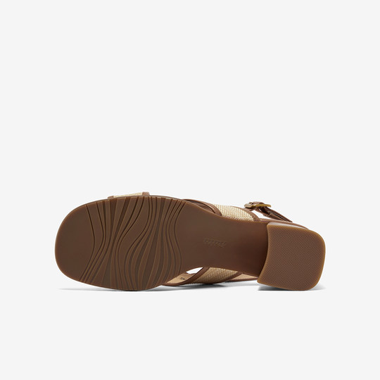 Bata时装凉鞋女2025夏季新款编织百搭粗跟海边度假风凉鞋AVR25BL5