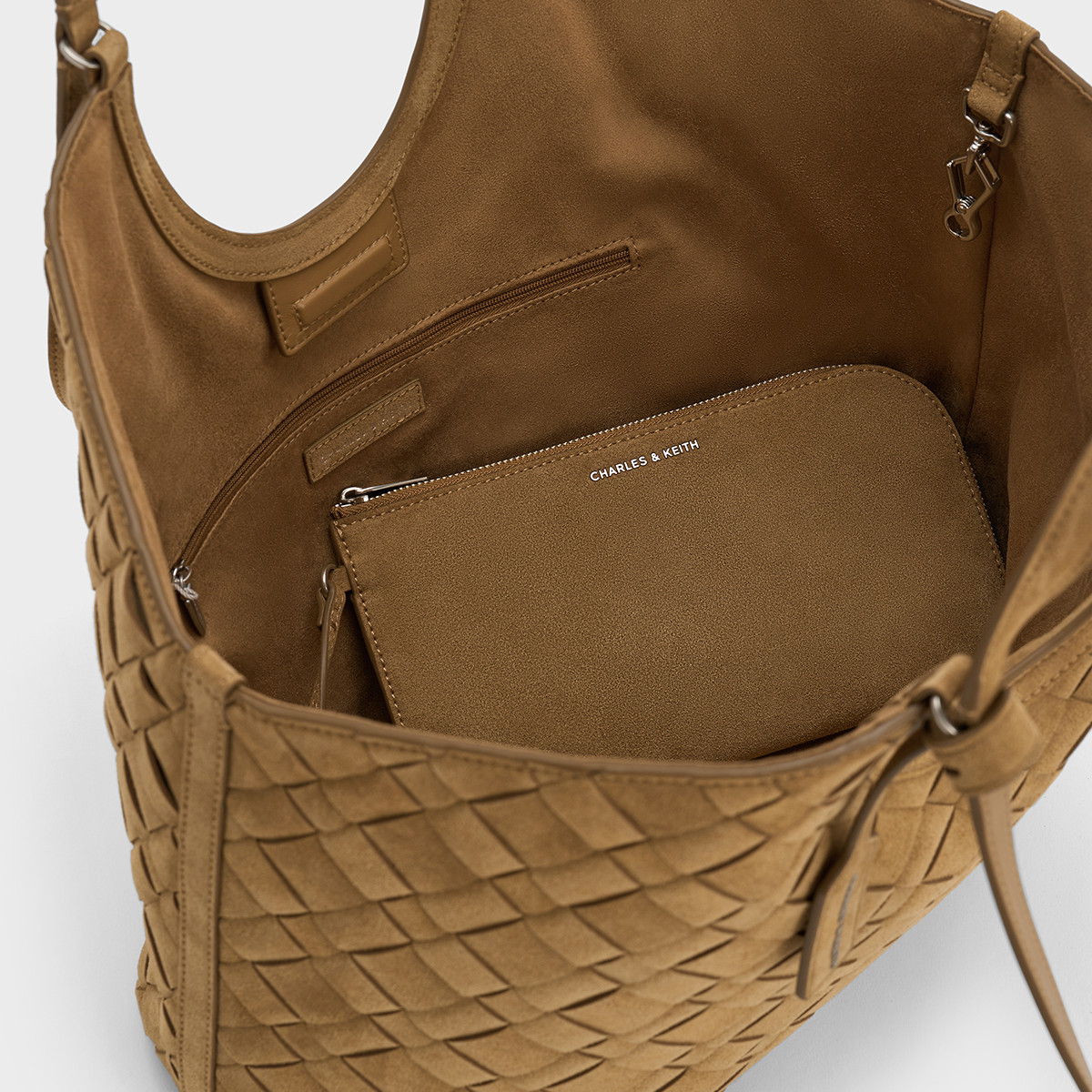 [新年礼物]CHARLES&KEITH秋冬CK2-30701583-2仿麂皮编织托特包女,淘宝优惠券,粉丝福利购,淘宝优惠卷