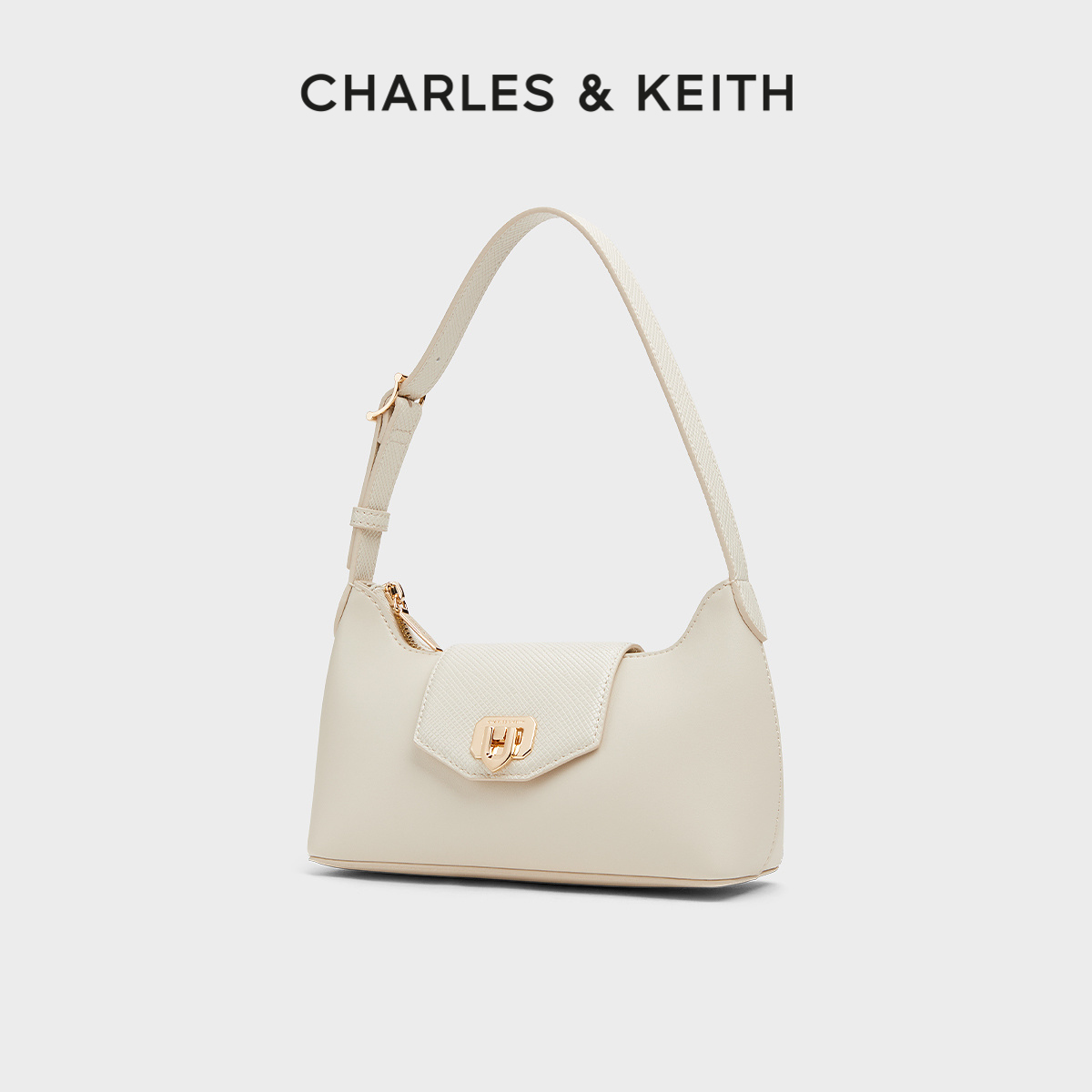 CHARLES&KEITH24夏季新品CK2-20671648简约翻盖手提法棍腋下包女 - 图0