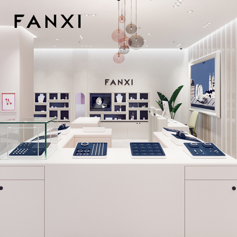 FANXI凡西珠宝首饰展示盘陈列道具戒指项链耳环专柜饰品展示架 - 图0