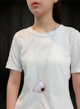 欧美风几何形状配饰长款毛衣链