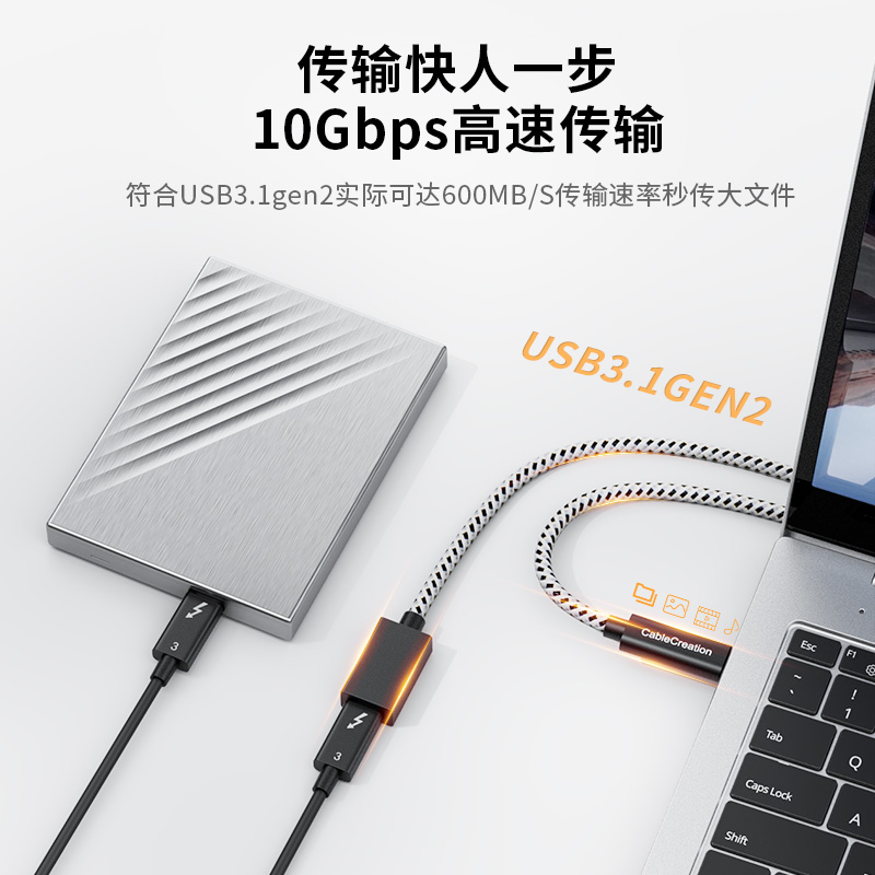 type-c延长线USB3.1公对母转接头90度直角弯头ns视频转接线扩展坞任天堂底座gen2手机switch充电加长数据线-图2