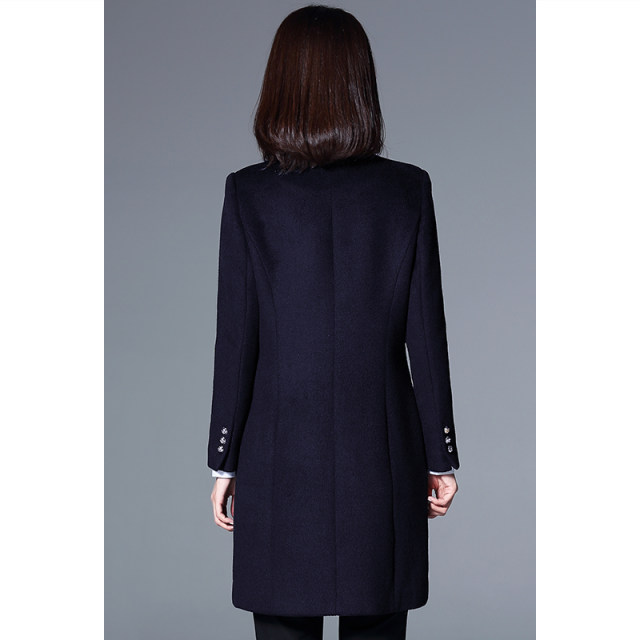 Rose Belle stand collar fashionable business attire woolen coat