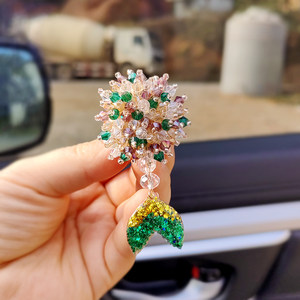水晶钻汽车香水夹出风口花香薰车载空调装饰品车内车用闪亮美人鱼