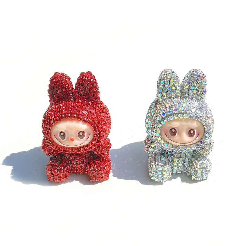 镶钻ins风坐姿labubu拉布汽车中控中控台摆件卡通车载显示屏饰品,淘宝优惠券,粉丝福利购,淘宝优惠卷