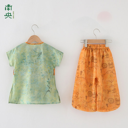 南央日常可穿汉服男童唐制服装儿童唐朝圆领衫小男孩短袖古装夏季 - 图3