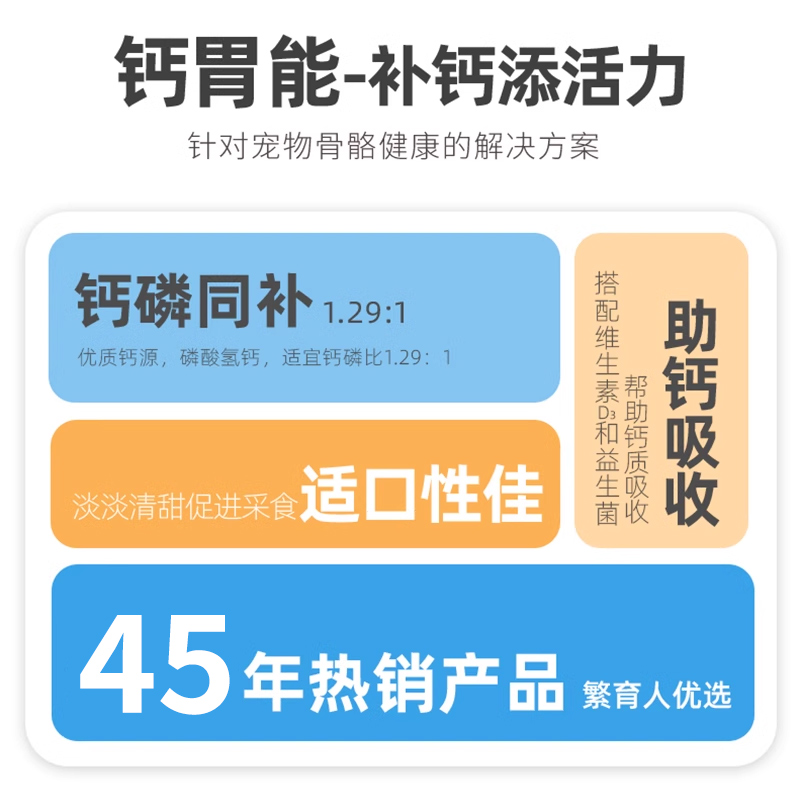 信元发育宝钙胃能狗狗犬猫用钙粉钙片金毛大型犬补钙宠物钙粉450g