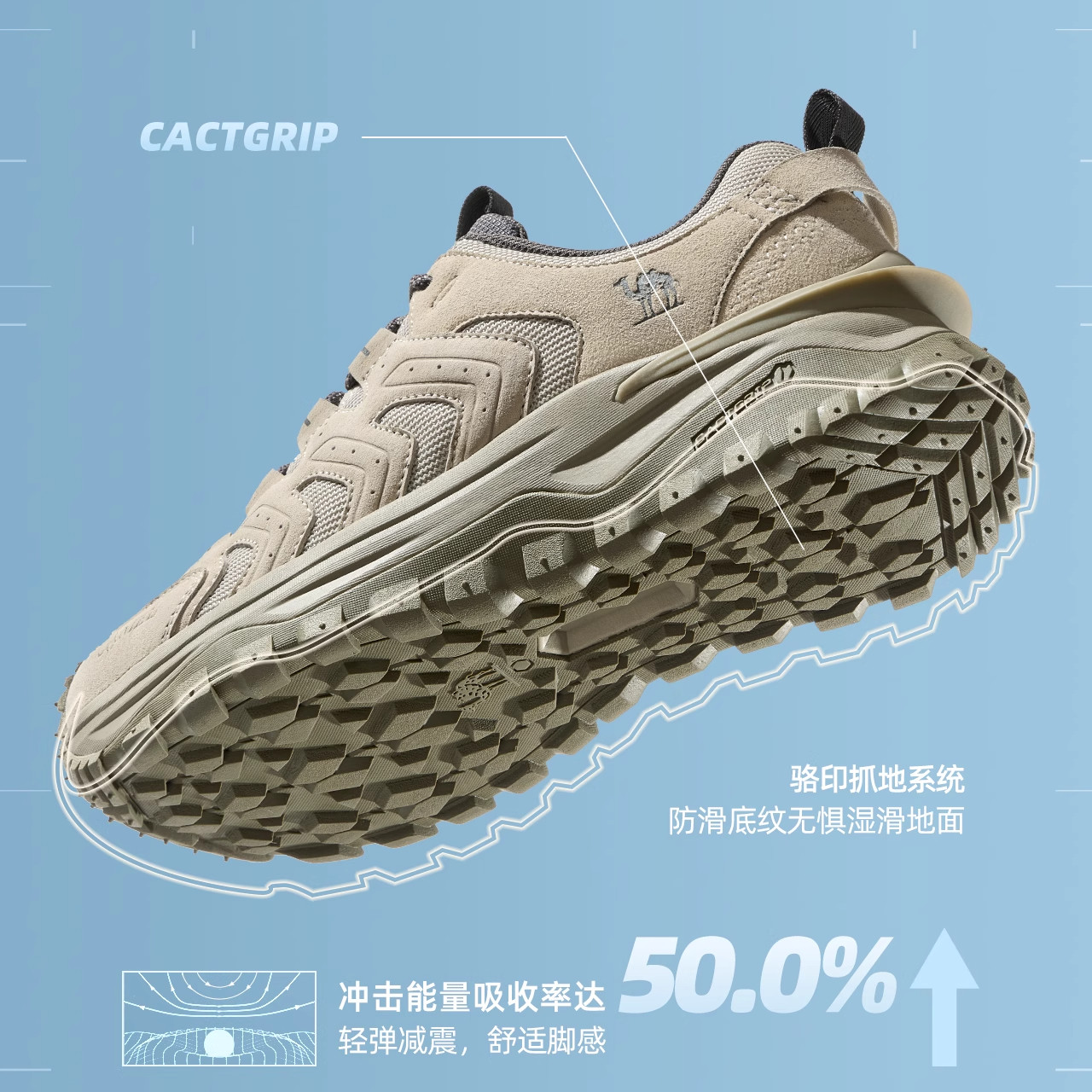 骆驼男鞋2025秋季新款户外登山鞋耐磨徒步鞋厚底运动时尚休闲鞋女,淘宝优惠券,粉丝福利购,淘宝优惠卷