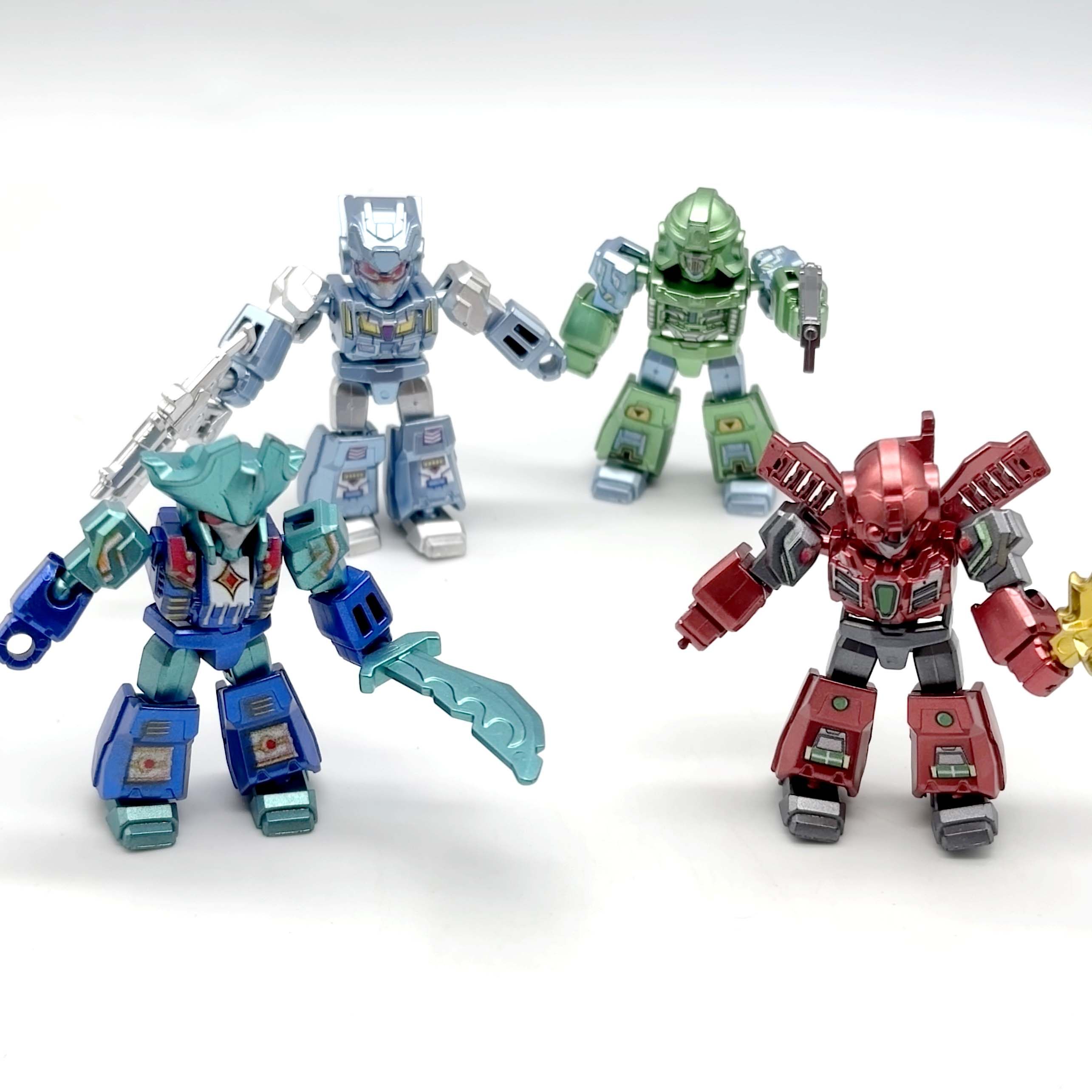 可动多关节积木人仔战士套装多色机器人模型透明盒装组合玩具,淘宝优惠券,粉丝福利购,淘宝优惠卷