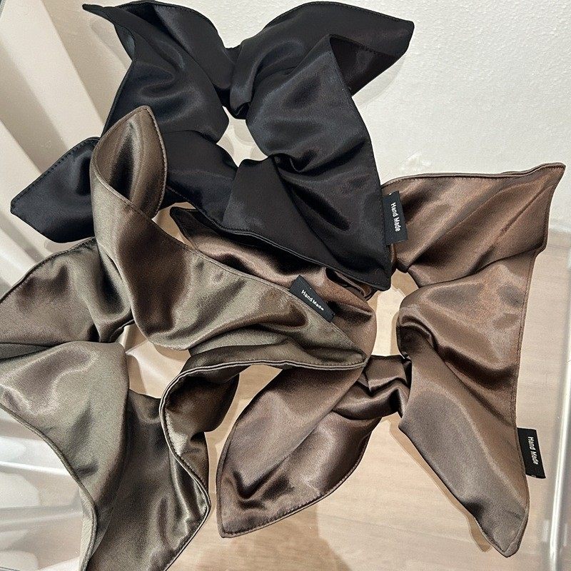 韩版丝滑缎面方巾发圈高级感气质头绳绑发带丸子头光泽感头饰发绳,淘宝优惠券,粉丝福利购,淘宝优惠卷