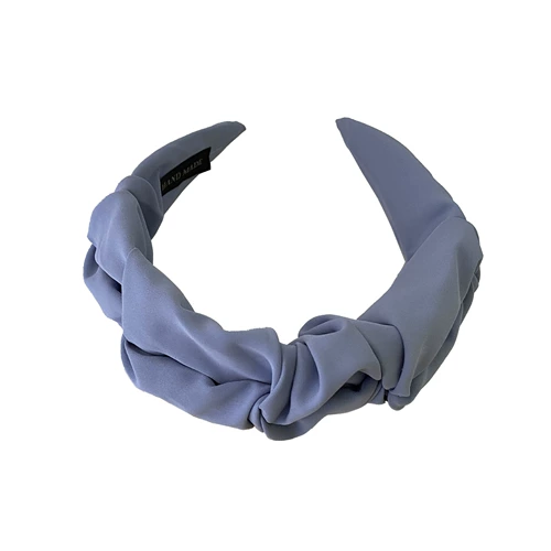 Корейская складная обруча с сетью коричневая конфеты с твердым цветом широкий края узел умываем