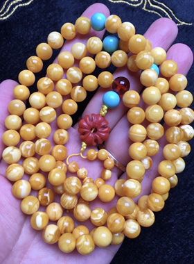 佛珠手串橘色老蜜蜡