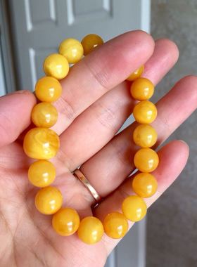 纯天然克左右美貌橘色老蜜蜡