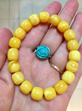 小年份老蜜蜡 老型蜜蜡手串 颜色超美 蜡质浓稠 9.8mm 11.72克