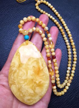 俄料妖孽蜡质吊坠项链