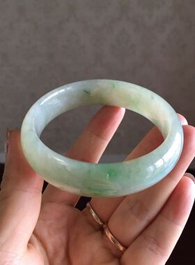 A货天然老坑糯冰种翡翠手镯