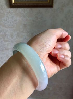 A货老坑糯冰种典雅风翡翠手镯