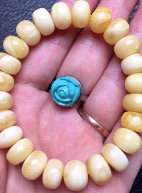 俄料 小年份 氧化 白花 鼓珠 算盘珠 老型 手串 10 11mm