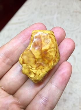 蜜蜡 花蜡全皮 原石 形状饱满 平整  焦糖花生酥的颜色