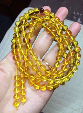 纯天然俄料颜色浓郁晶莹剔透金珀