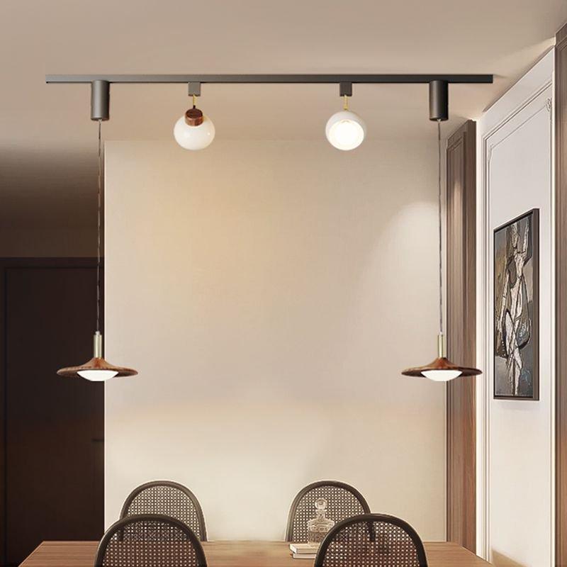 励昌中古风飞碟型餐厅吊灯设计师高级感餐桌复古可移位滑轨餐厅灯 - 图1