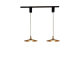Retro flying saucer dining table three head lamp bar counter walnut color