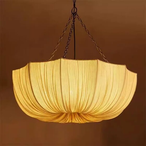 Wabi-sabi style fabric lamps French medieval chandelier American style