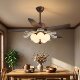 Medieval style fan lamp study room variable frequency smart ceiling fan lamp